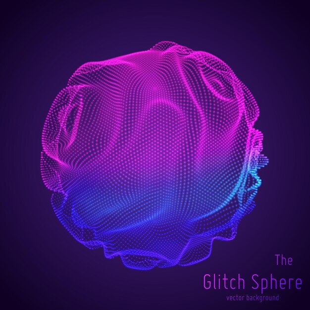 esfera abstracta de partículas, matriz de puntos.