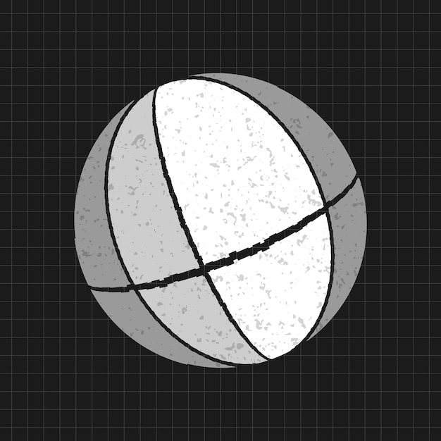Esfera gris 3d en un vector de fondo negro