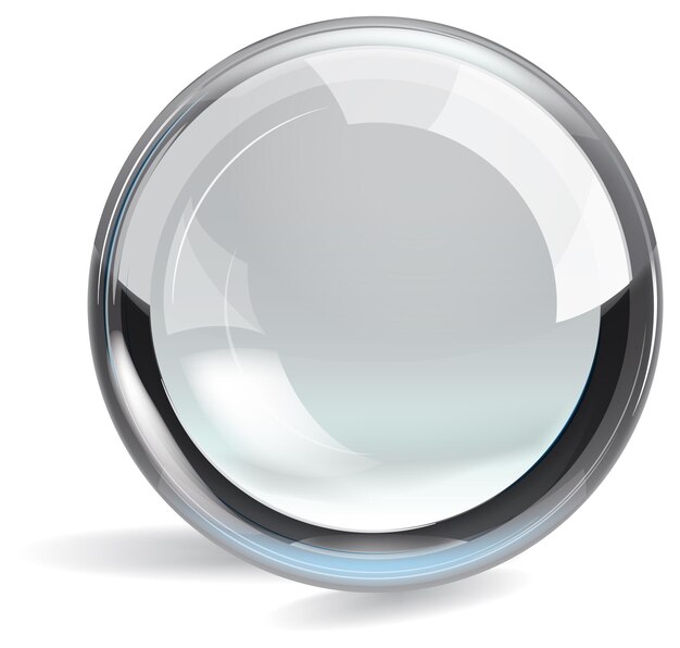 Esfera de vidrio transparente con reflejos