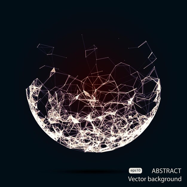 Esferas de malla de vector abstracto Fondo de estilo de tecnología futurista para presentaciones de negocios