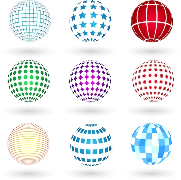 Vector gratuito esferas en varios diseños