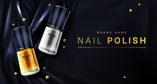 Esmalte de uñas botellas 3d paleta de oro y plata