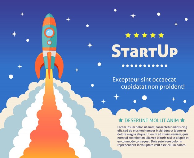Espacio, cohete, barco, Arranque, caricatura, futurista, Plano de fondo, estrellas, Plano de fondo, vector