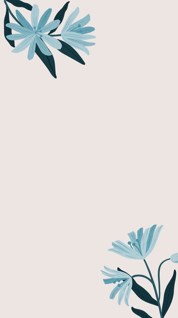 Espacio de copia botánica azul en un vector de fondo de teléfono rosa