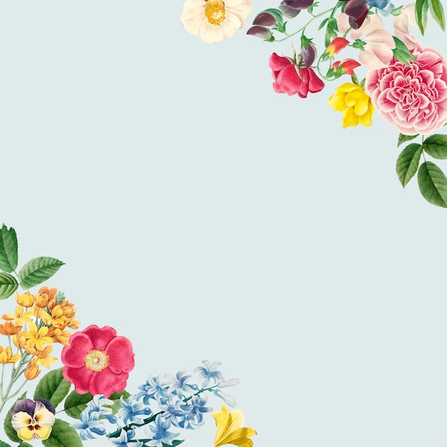 Espacio de copia floral en blanco