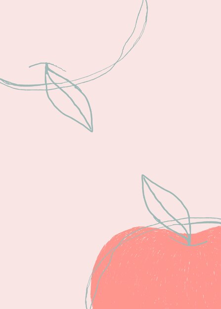 Espacio de diseño de vector de fruta linda manzana rosa