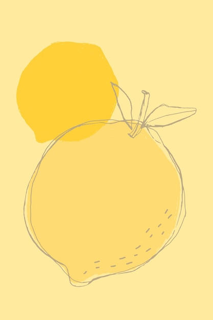 Vector gratuito espacio de diseño de vector de fruta lindo limón amarillo