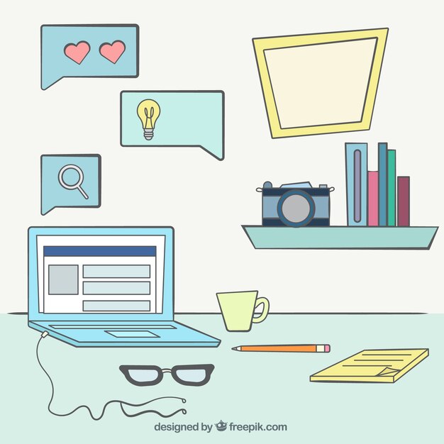 Espacio de trabajo de un blogger