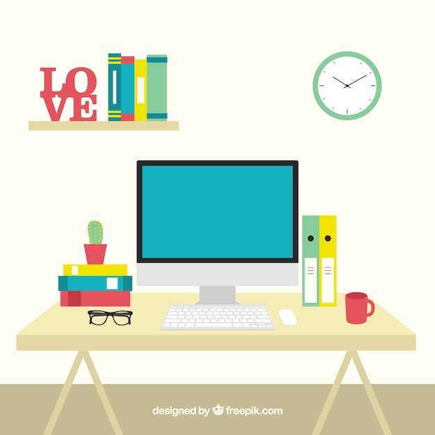 Espacio de trabajo colorido
