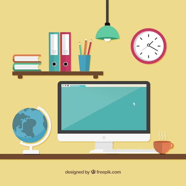 Espacio de trabajo con una computadora