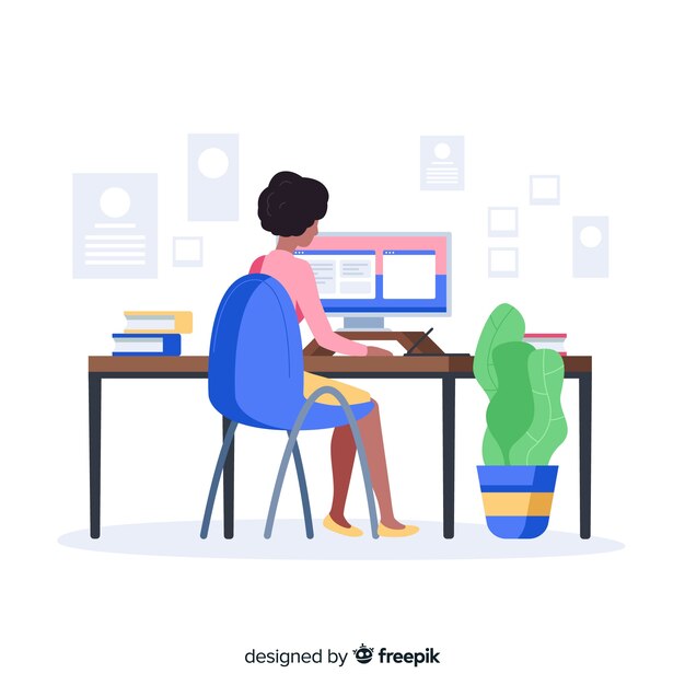 Espacio de trabajo de diseñador gráfico