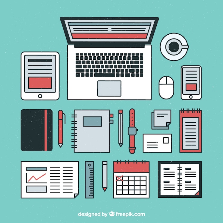 Vector gratuito espacio de trabajo con estilo original