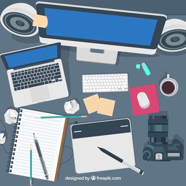 Espacio de trabajo con tecnología