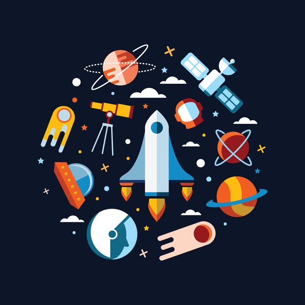 Espacio vintage y fondo astronauta.