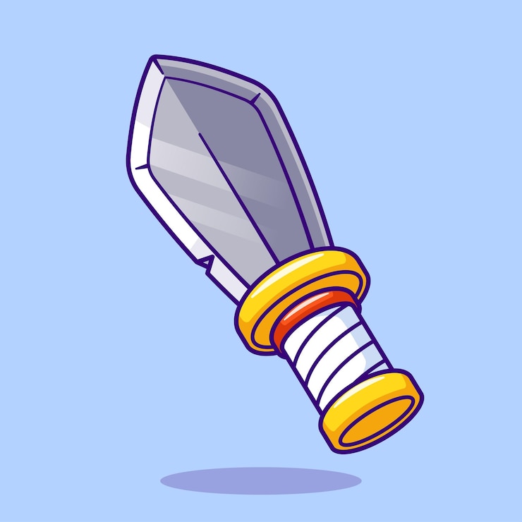 Vector gratuito espada caballero arma cartoon vector icono ilustración arma objeto icono concepto aislado plano