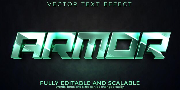 Espada de efecto de texto editable, armadura 3d y estilo de fuente metálica