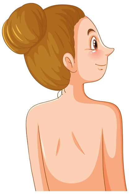 Espalda de mujer con moño