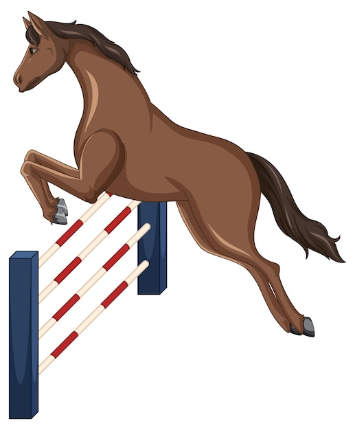 Vector gratuito espectáculo de caballos de salto sobre fondo blanco.