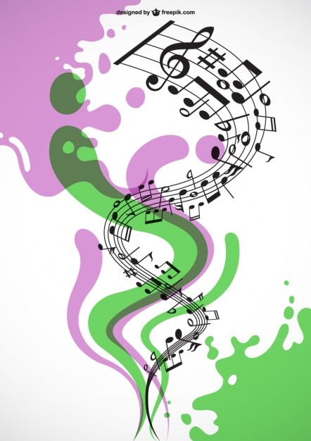 Vector gratuito espiral de notas musicales