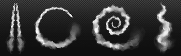Espiral plano chorro condensación rastro humo vector
