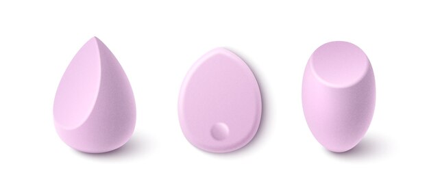 Esponjas de maquillaje rosadas lisas de diferentes formas