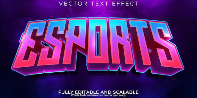 Vector gratuito esports efecto de texto jugador editable y estilo de texto de transmisión