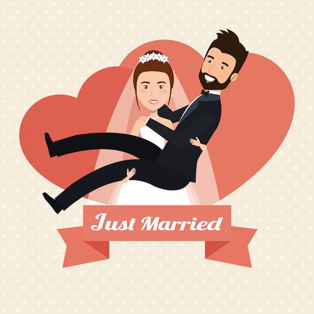 Vector gratuito esposa levantando personajes casados