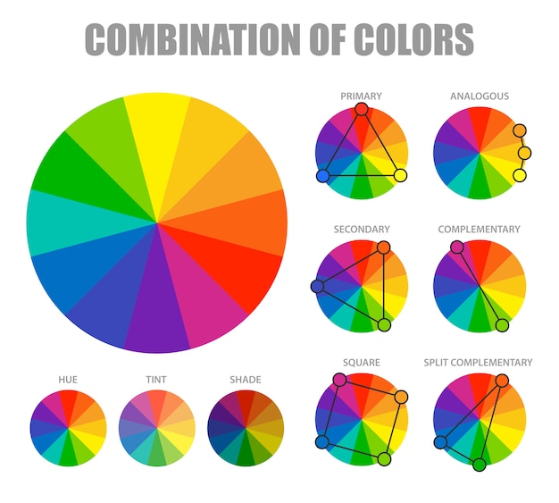Esquema de combinación de colores infografía