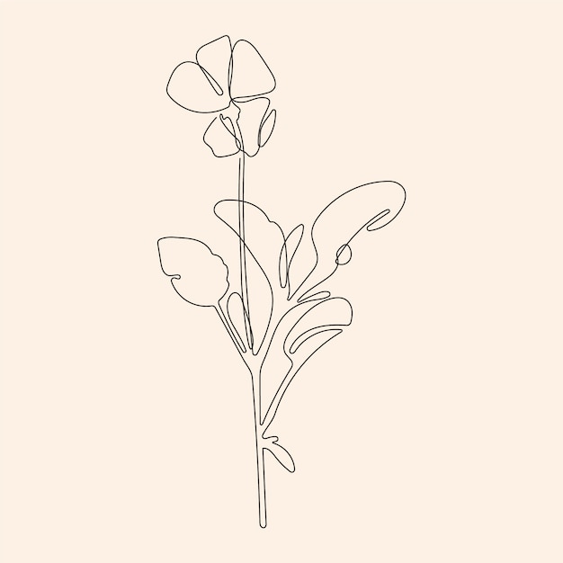 Esquema de flor simple dibujado a mano