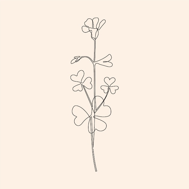 Esquema de flor simple dibujado a mano