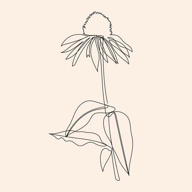 Esquema de flor simple dibujado a mano