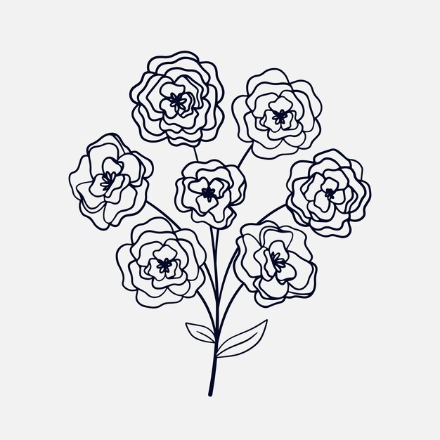 Esquema de flor simple dibujado a mano