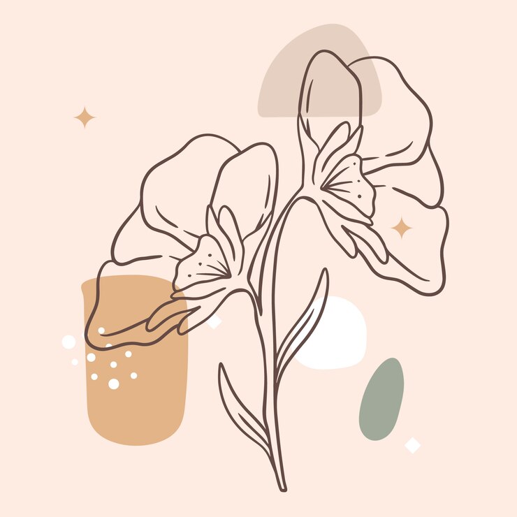 Vector gratuito esquema de flor simple dibujado a mano