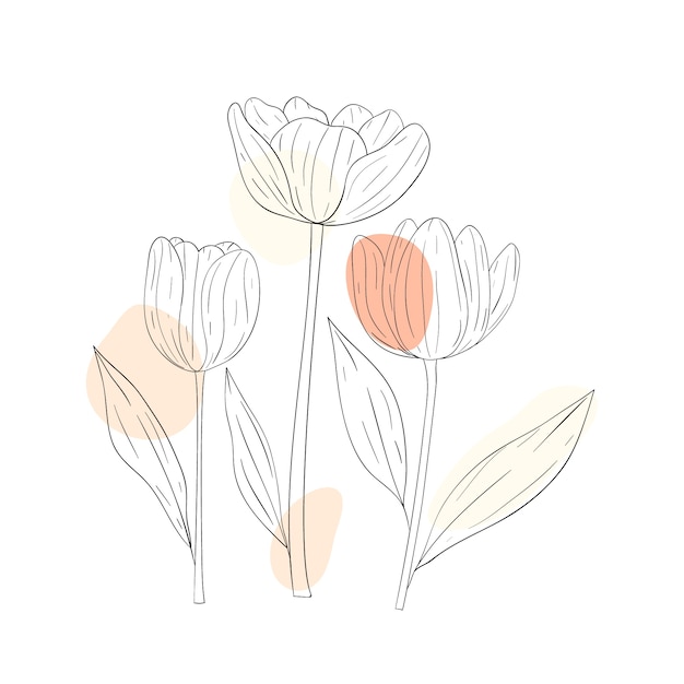 Esquema de flor simple dibujado a mano