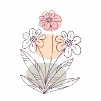 Vector gratuito esquema de flor simple de diseño plano dibujado a mano
