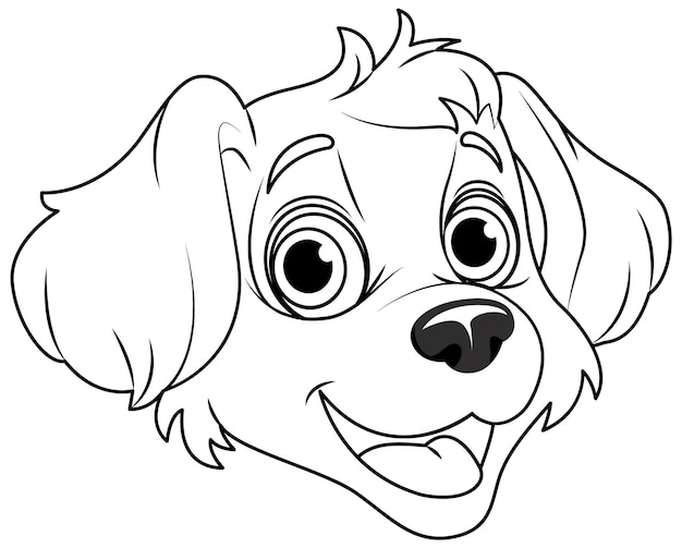 Esquema de página para colorear de perro lindo
