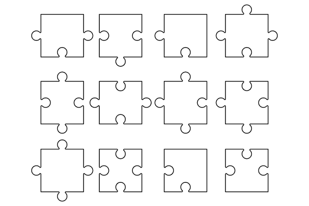 Vector gratuito esquema separado de piezas de rompecabezas