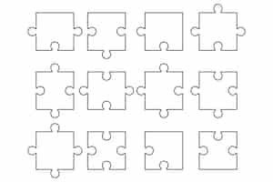 Vector gratuito esquema separado de piezas de rompecabezas