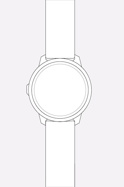 Vector gratuito esquema de smartwatch, ilustración de vector de dispositivo de seguimiento de salud