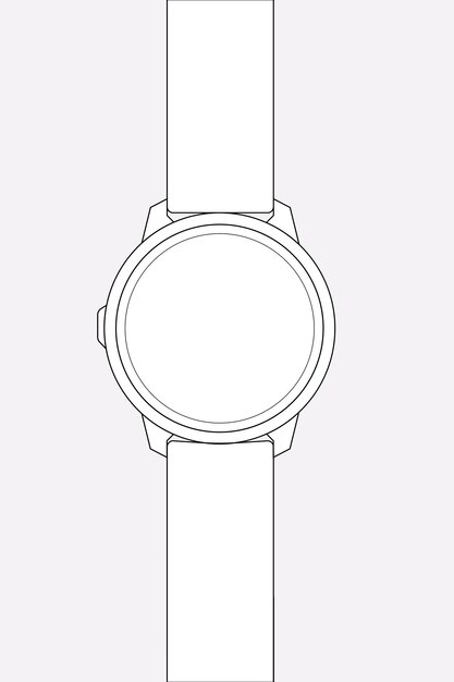Esquema de SmartWatch, Ilustración de vector de dispositivo de seguimiento de salud