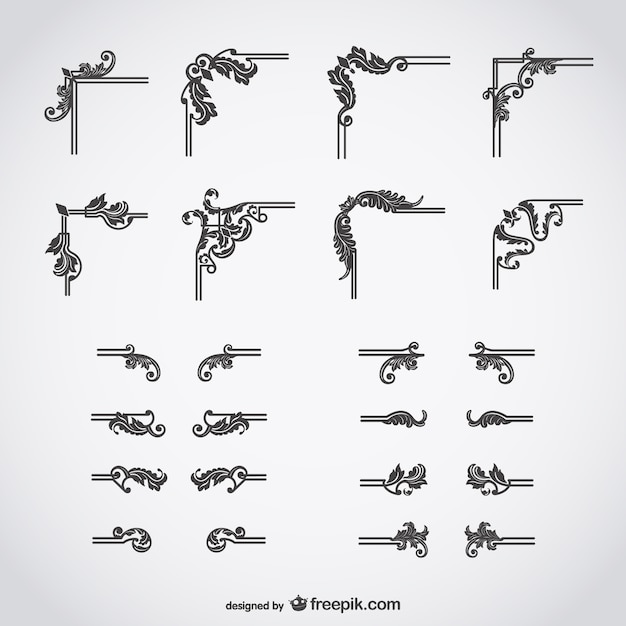 Esquinas caligráficas y divisores de texto