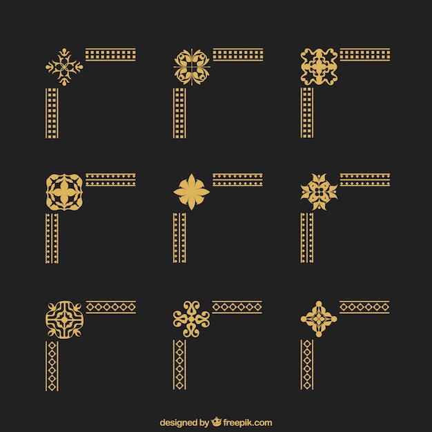 Vector gratuito esquinas de oro