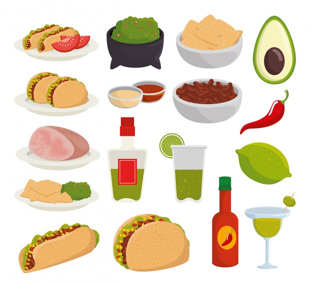 Establecer comida tradicional de México para evento de celebración