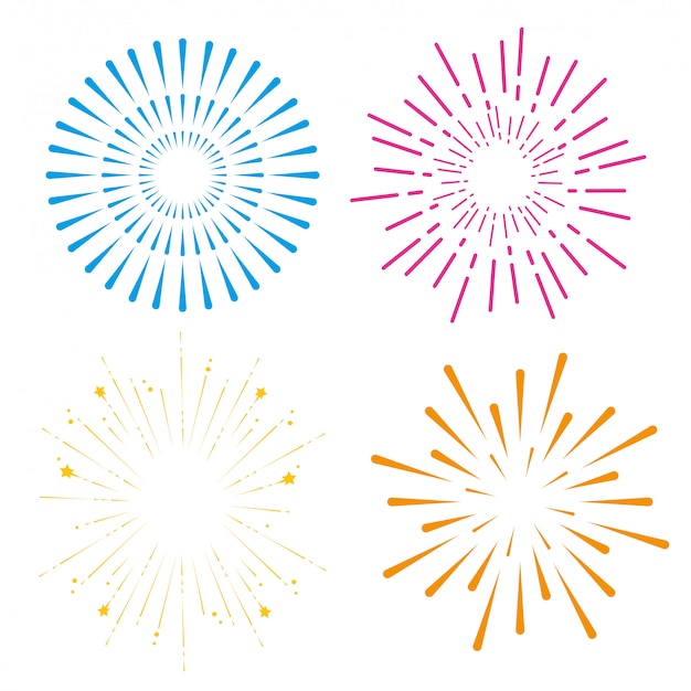 Establecer fuegos artificiales para evento de celebración feliz