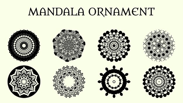 Establecer patrones de Mandala sobre fondo aislado