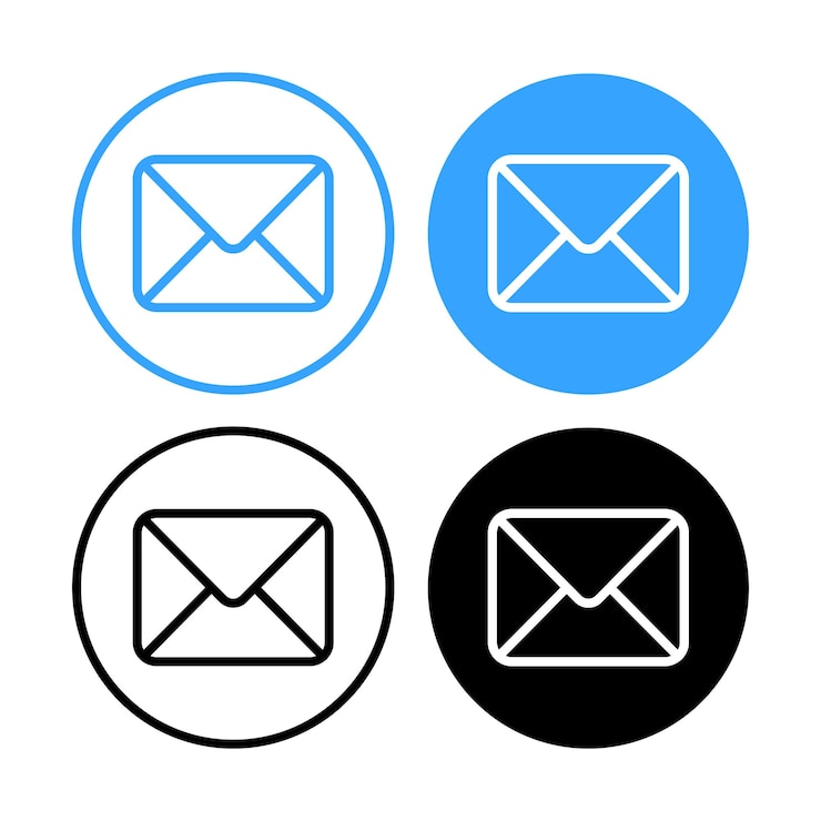 Vector gratuito establecimiento de círculos de correo electrónico