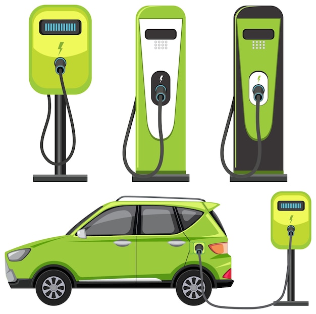 Estación de carga de vehículos eléctricos con recogida de coches eléctricos