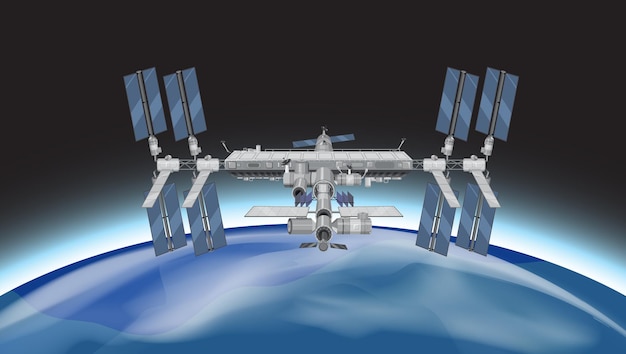 Vector gratuito estación espacial internacional iss en el espacio