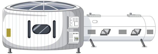 Estación espacial sobre fondo blanco.