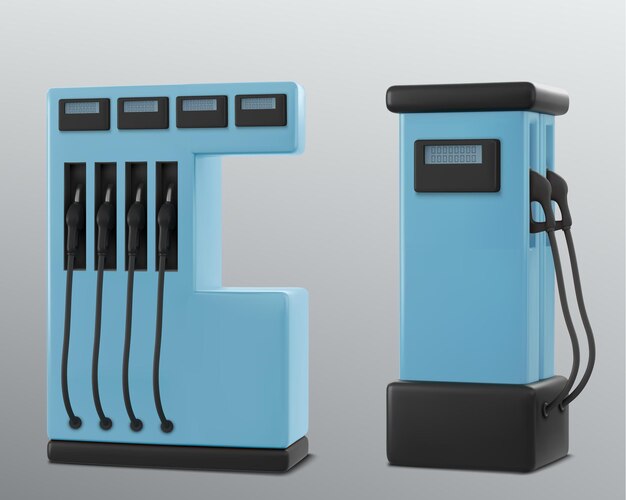 Estación de servicio de gas o gasolina 3d